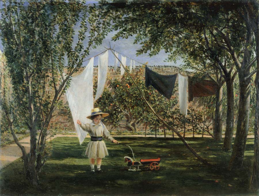 Child in a Garden with His Little Horse and Cart